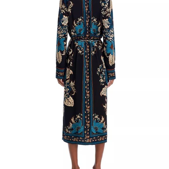 NWT FARM Rio Blossom Tapestry Black Midi Dress Women Size S - Picture 3 of 5